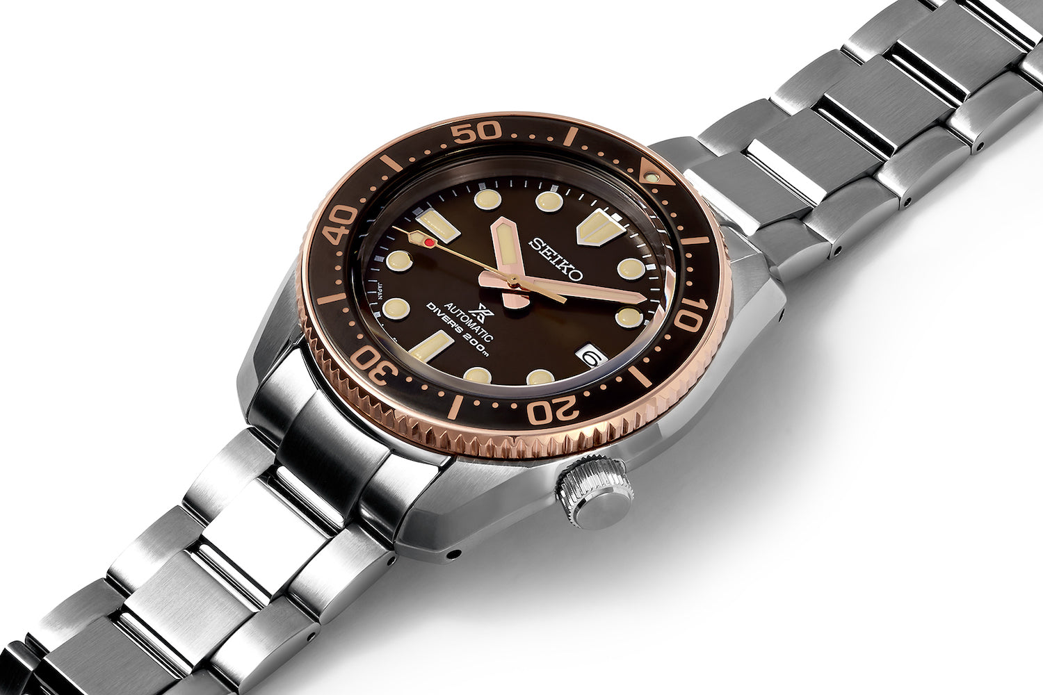 Seiko Prospex Sea Diver Automatic Brown Dial Silver Steel Strap Watch For Men - SPB240J1 wholesalehk.shop