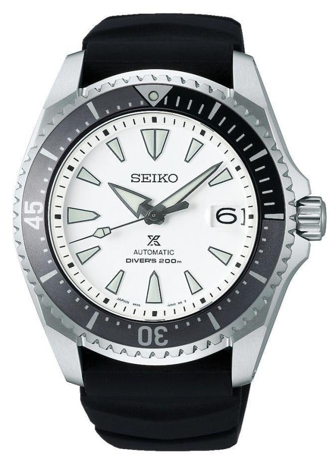 Seiko Shogun Prospex Titanium Divers Automatic White Dial Black Rubber Strap Watch For Men - SPB191J1 wholesalehk.shop