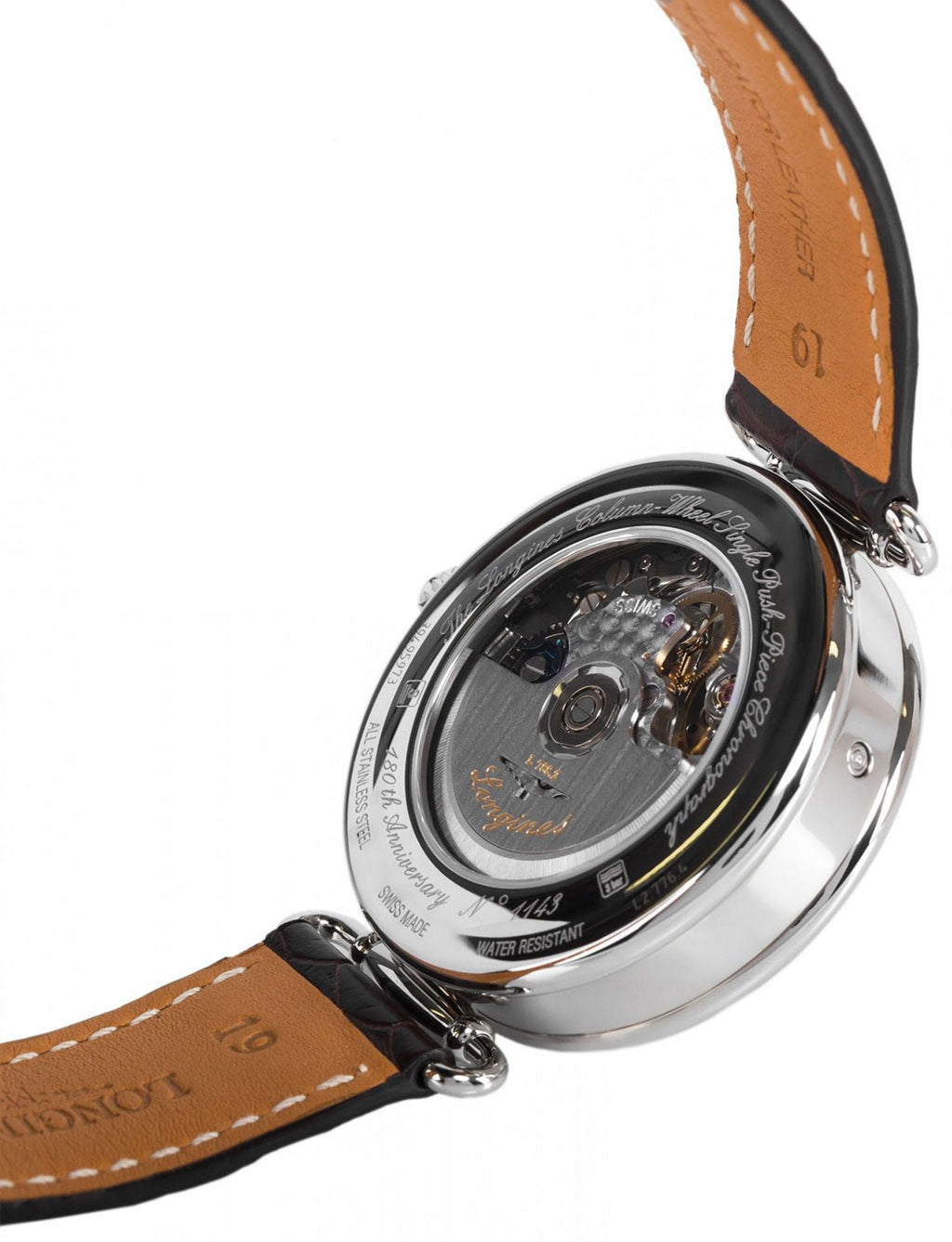 Special Edition Longines Heritage Chronograph Steel White Dial Date Brown Leather Strap Mens Watch L2.776.4.21.3 wholesalehk.shop