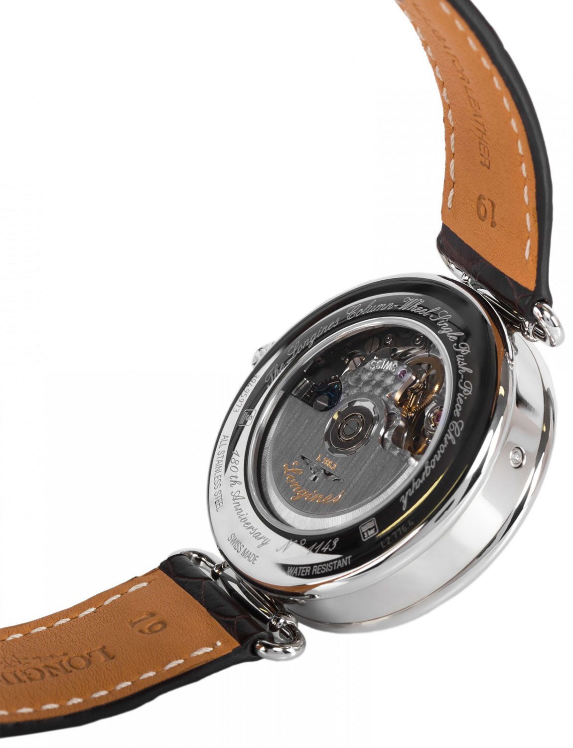 Special Edition Longines Heritage Chronograph Steel White Dial Date Brown Leather Strap Mens Watch L2.776.4.21.3 wholesalehk.shop