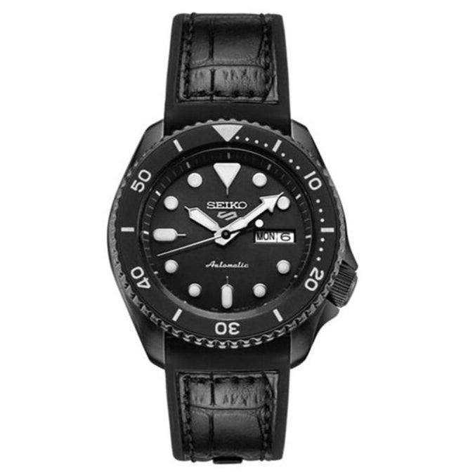 Seiko 5 Sport Automatic Black Dial Black Silicone Strap Watch For Men - SRPD65K3 wholesalehk.shop