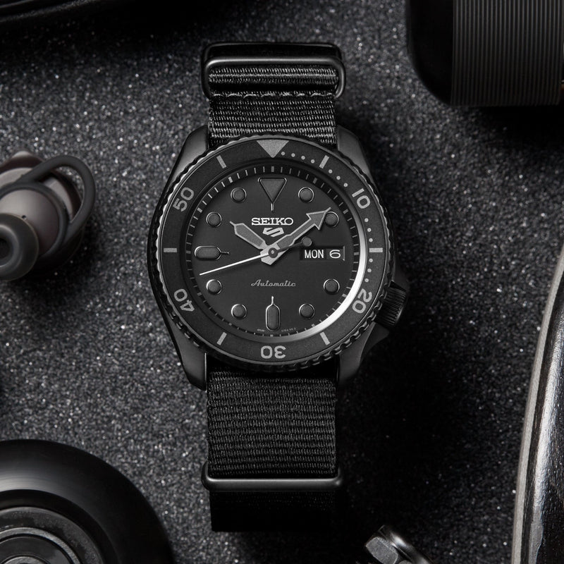 Seiko 5 Sports Automatic Black Dial Black NATO Strap Watch For Men - SRPD79K1 wholesalehk.shop
