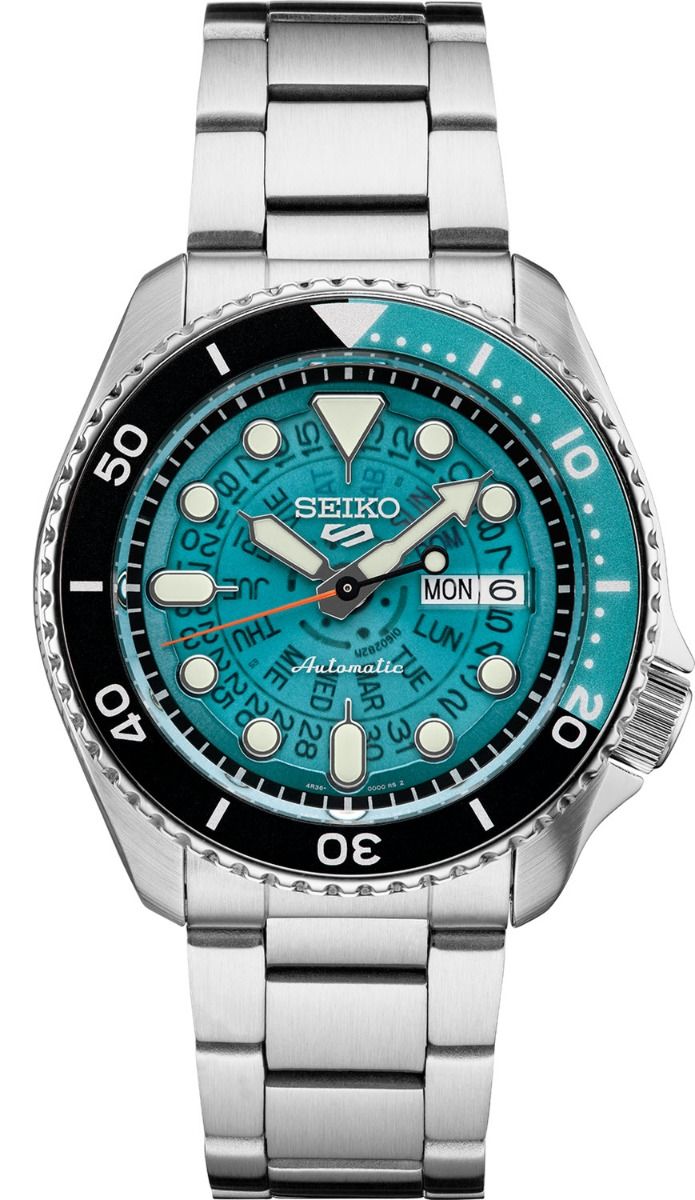 Seiko 5 Sports SKX Skeleton Green Dial Silver Steel Strap Watch For Men - SRPJ45K1 wholesalehk.shop