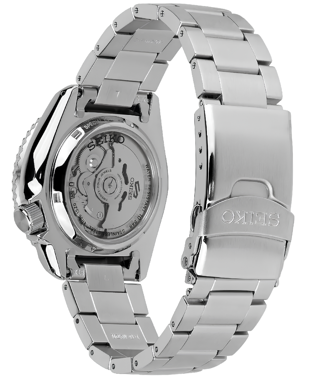 Seiko 5 Sports Checker Flag Special Edition Black Dial Silver Steel Strap Watch For Men - SRPK67K1 wholesalehk.shop