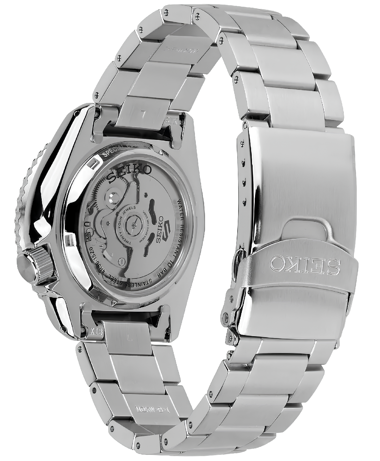 Seiko 5 Sports Checker Flag Special Edition Black Dial Silver Steel Strap Watch For Men - SRPK67K1 wholesalehk.shop