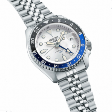 Seiko 5 Sports SKX GMT Automatic Sky Blue Dial Silver Steel Strap Watch For Men - SSK033K1 wholesalehk.shop