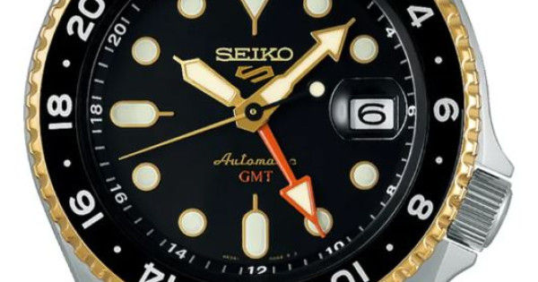 Seiko 5 Sports SKX GMT Automatic Mocha Black Dial Brown Leather Strap Watch For Men - SSK036K1 wholesalehk.shop