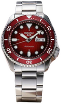 Seiko 5 Sports Mechanical Limited Edition Red Dial Silver Steel Strap Watch For Men - SRPK63K1 wholesalehk.shop