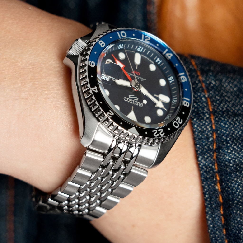 Seiko 5 Sports GMT SKX Automatic Blueberry Dial Silver Steel Strap Watch For Men - SSK003K1 wholesalehk.shop