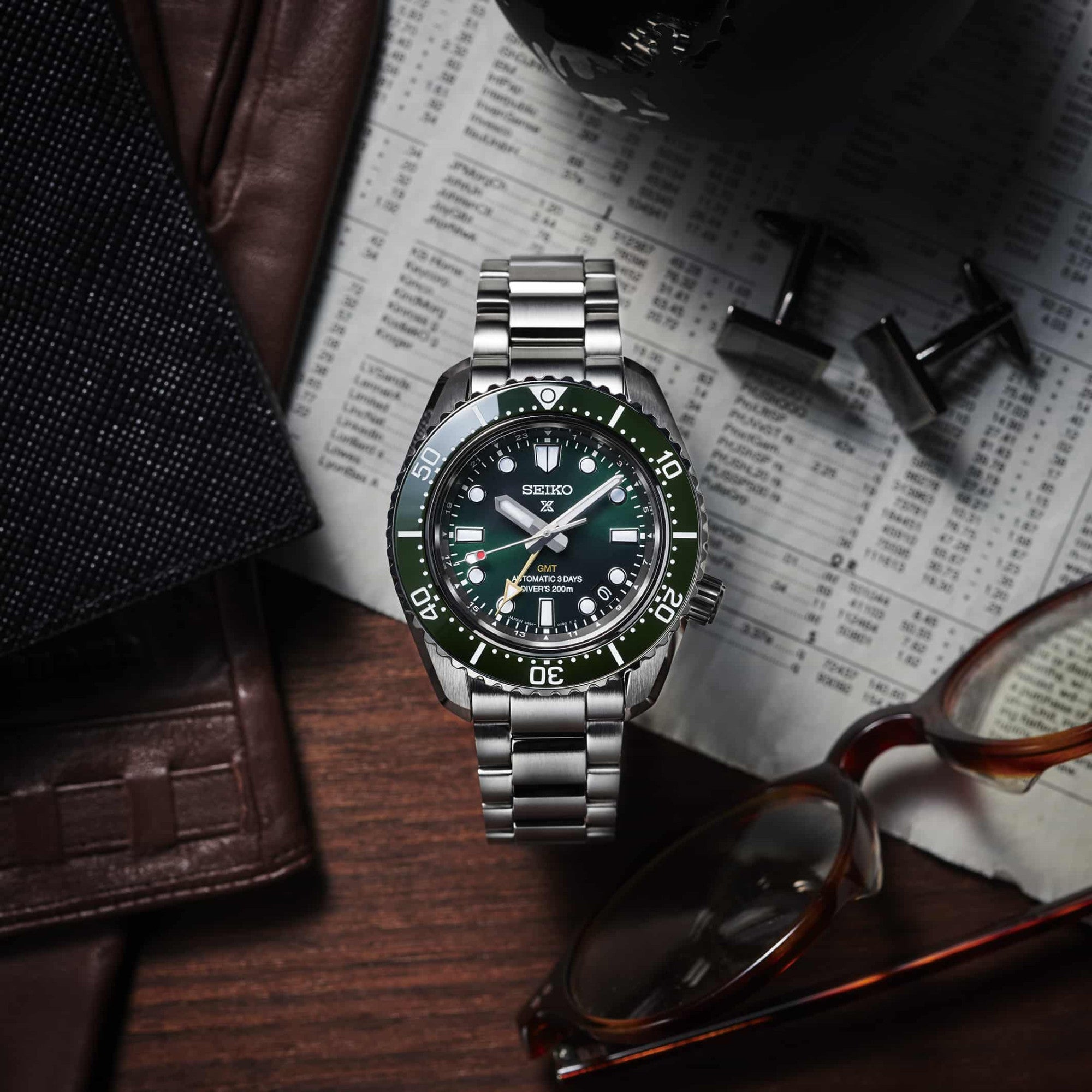 Seiko Prospex GMT Divers Automatic Marine Green Dial Silver Steel Strap Watch For Men - SPB381J1 wholesalehk.shop