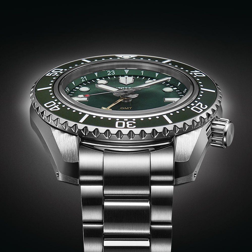 Seiko Prospex GMT Divers Automatic Marine Green Dial Silver Steel Strap Watch For Men - SPB381J1 wholesalehk.shop