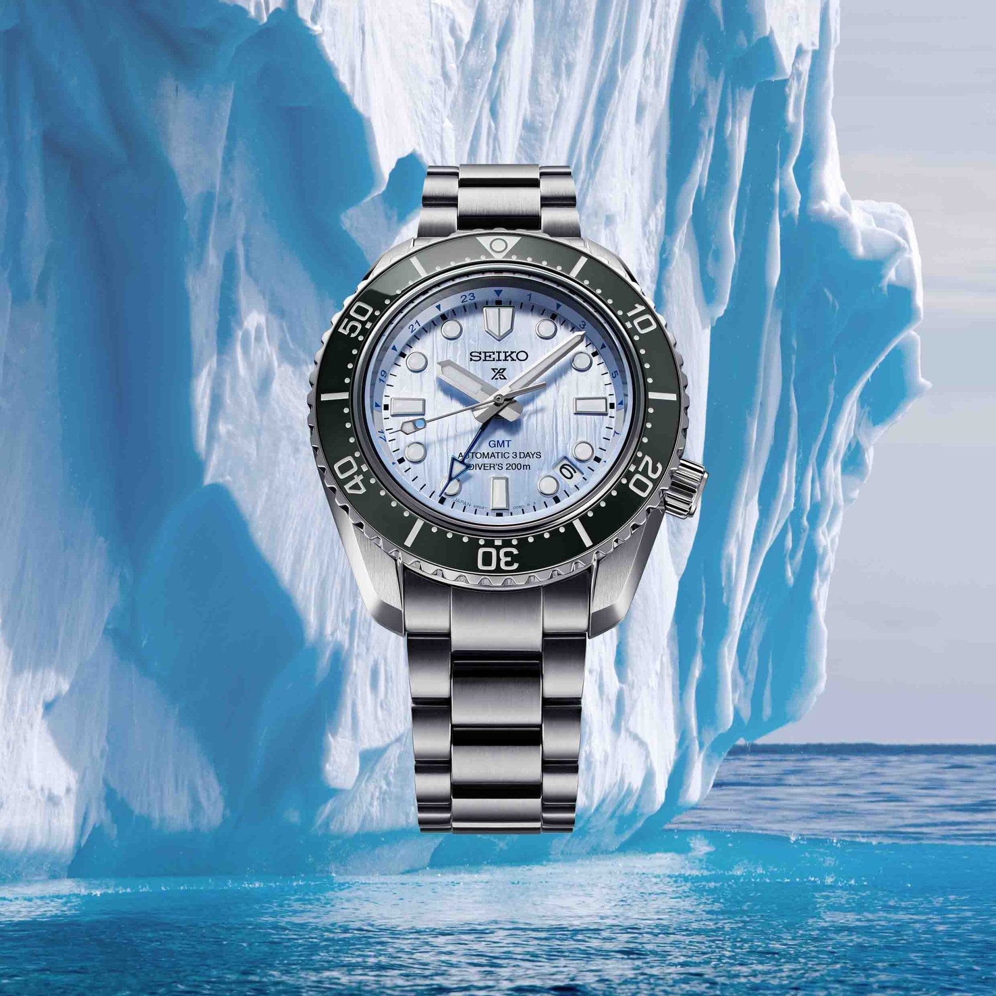 Seiko Prospex Limited Edition Automatic GMT Glacier Blue Dial Silver Steel Strap Watch For Men - SPB385J1 wholesalehk.shop