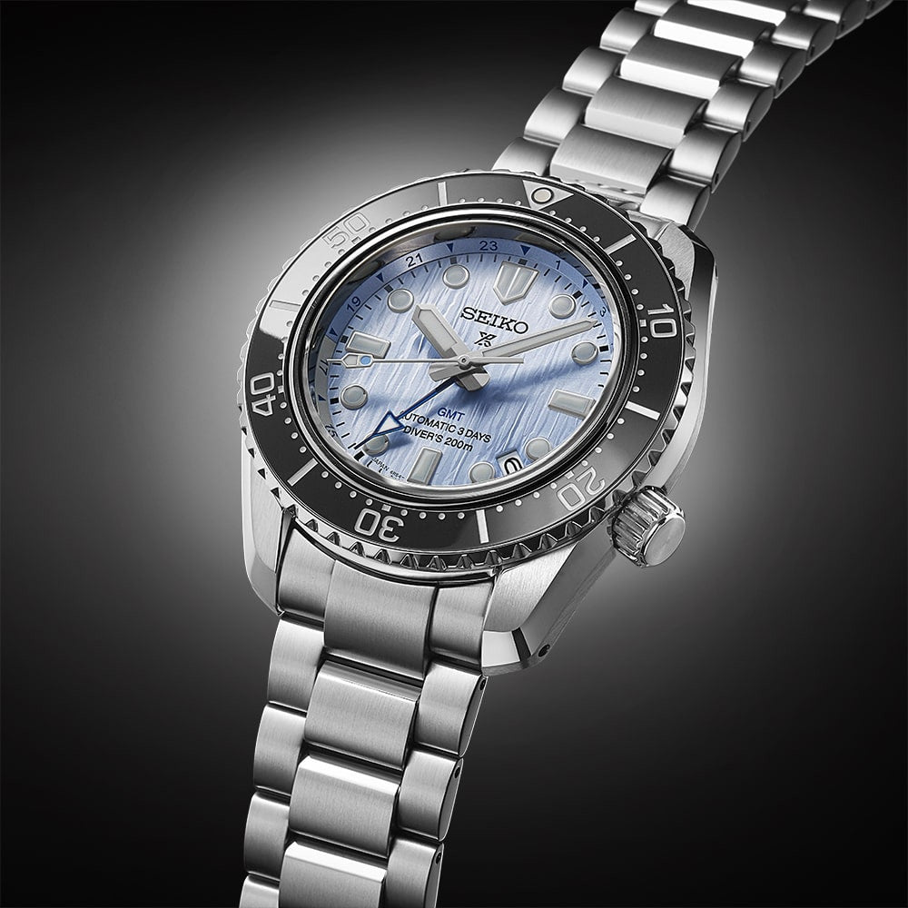 Seiko Prospex Limited Edition Automatic GMT Glacier Blue Dial Silver Steel Strap Watch For Men - SPB385J1 wholesalehk.shop