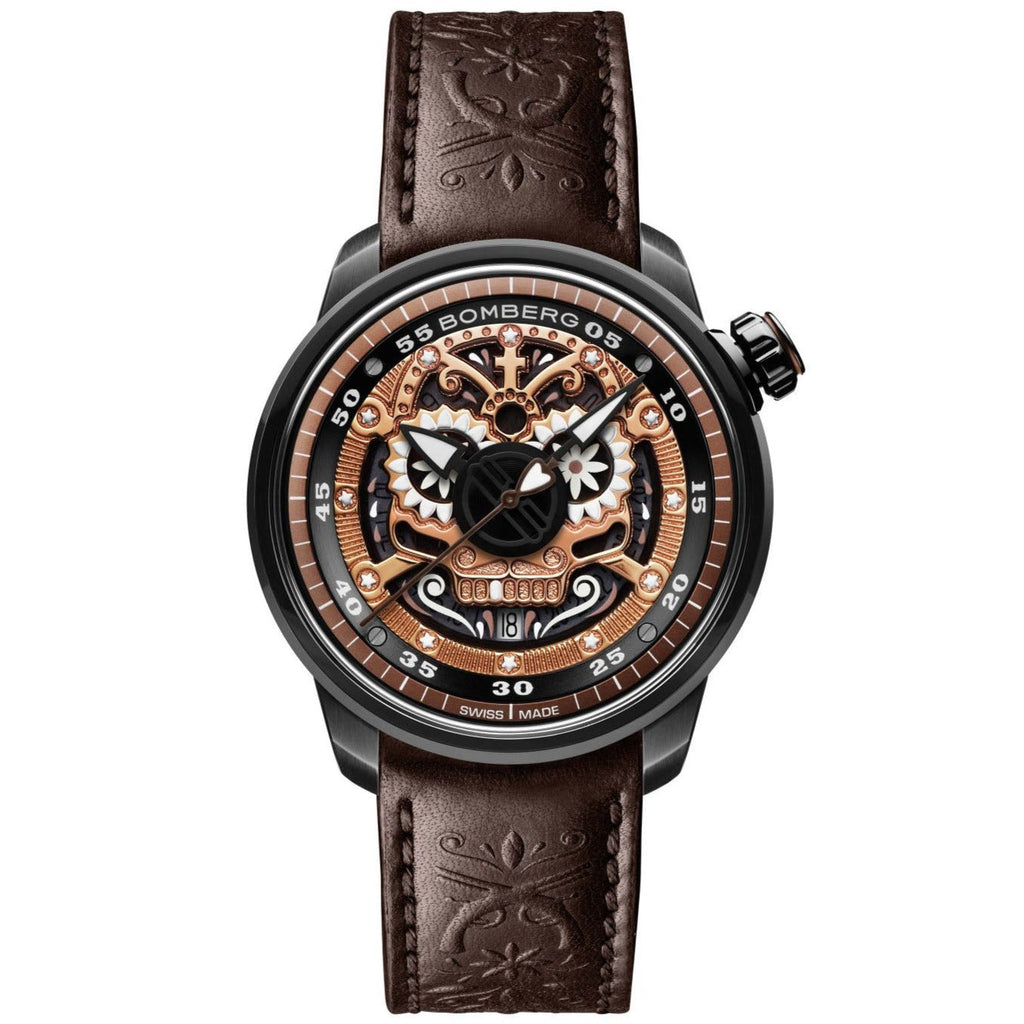 Bomberg BB-01 Automatic Mariachi Skull Men's Brown Watch wholesalehk.shop