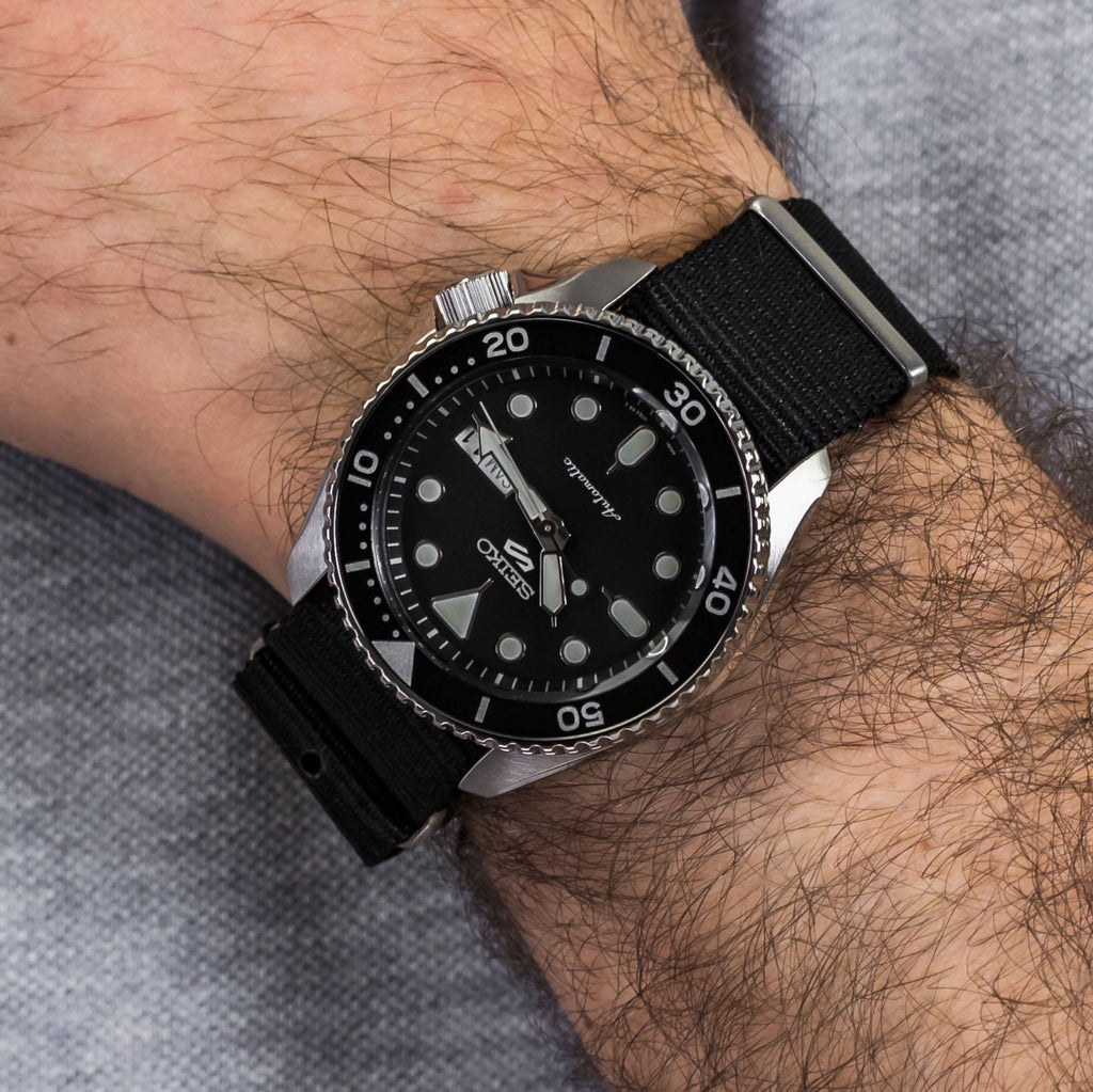 Seiko 5 Sports SKX Automatic Black Dial Black NATO Strap Watch For Men - SRPD55K3 wholesalehk.shop